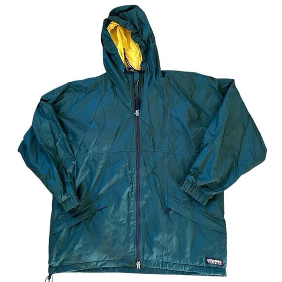 Vintage 90s Abercrombie Performance Nylon Windbreaker jacket Hunter Green Mens L - Picture 3 of 11